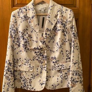 Nine West Navy/White Floral Blazer